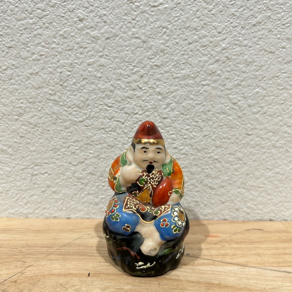 KUTANI Immortal God Vintage Japanese 4” Porcelain Figurine